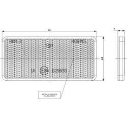 Atšvaitas, raudonas, stačiakampis LA75006