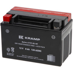 Baterija 12V 8Ah 120A su rūgšties paketu Kramp YTX9BSKR