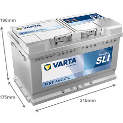 Akumuliatorius 12V 80Ah 740A F16 VARTA Dynamic SLI 580400074