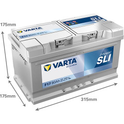 Akumuliatorius 12V 80Ah 740A F17 VARTA Dynamic SLI 580406074