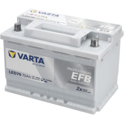 Baterija 12V 70Ah 760A LED70 VARTA Profesionalus dvigubos paskirties EFB 930070076