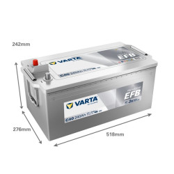 Baterija 12V 240Ah 1200A C40 VARTA Dynamic EFB 740500120
