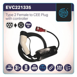 EV įkrovimo laidas, 2 tipas, CEE kištukas, 11 kW, 16A, 5 m EVC221335