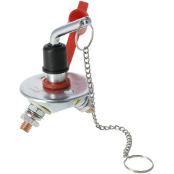 Akumuliatoriaus jungiklis apvalus, sidabrinis, mini tipas M10, 12-48V, 150A/1000A (5sek), IP63 SW10007KR