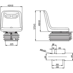 PVC sėdynė, mechaniškai spyruoklinė TS41000KR