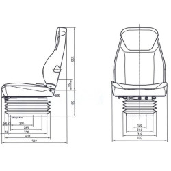 PVC sėdynė, mechaniškai spyruoklinė TS43000GP