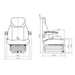 Medžiaginė sėdynė, mechaniškai spyruoklė TS48000GP