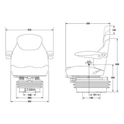 Sėdynės KAB 11/E6 mechaninės pakabos audinys SK189192