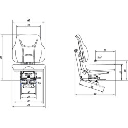 PVC sėdynė, mechaniškai spyruoklinė TS23000KR