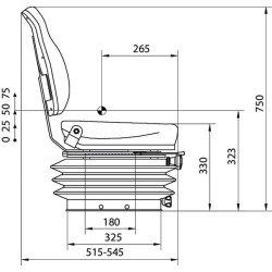 PVC sėdynė mechaniškai spyruoklinė TS43100KR