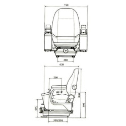 Sėdynė KAB 525P statybinei technikai SK213522