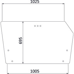 Deutz viršutinis galinis stiklas 04352383N