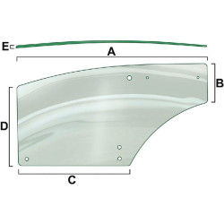 Dešinės pusės durų stiklas VPM7427
