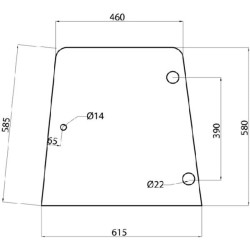 Šoninis stiklas D6904A