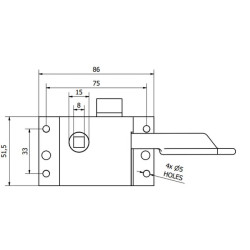 Durų spyna, dešinė 860002