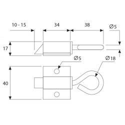 Žiedinių uodeginių durų fiksatorius 2467001