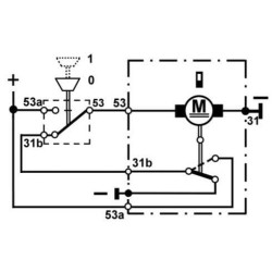 Valytuvo variklis 12V 108° Velenas L:87mm Ø8mm CA503121011