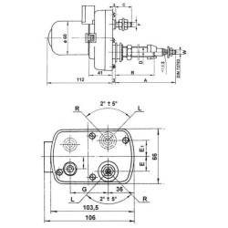 Valytuvo variklis 12V 108° Velenas L:87mm Ø8mm CA503121011