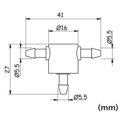 Atbulinis vožtuvas 3 išėjimai, Ø5,5 mm, 3-4 mm vidinio skersmens žarnoms 10050653900