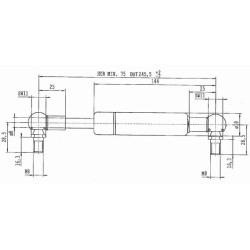 Dujinis statramstis L245.5mm 250N Stabilus CA375446
