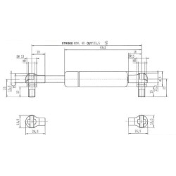 Dujinis statramstis L155.5mm 50N Stabilus CA4846DI