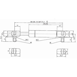 Dujinis statramstis L275.5mm 150N Stabilus CA105767