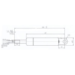Dujinis statramstis L265mm 500N Stabilus CA5359HZ