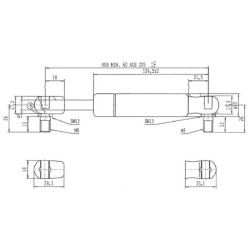 Dujinis statramstis L205mm 800N Stabilus CA094412