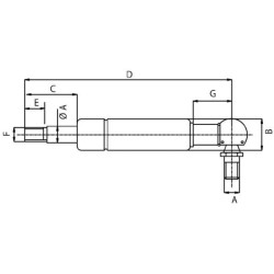 Dujinis statramstis L334mm 550N Stabilus CA9296YE