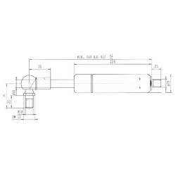 Dujinis statramstis L422mm 1700N Stabilus CA7972RE
