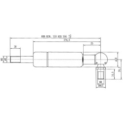 Dujinis statramstis L586mm 140N Stabilus CA477257