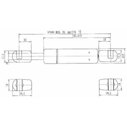 Dujinis statramstis L276mm 200N Stabilus CA592366