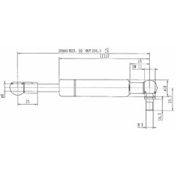 Dujinis statramstis L204.5mm 300N Stabilus CA256943