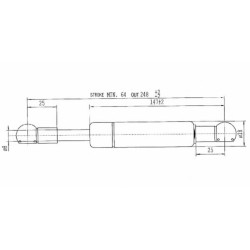 Dujinis statramstis L248mm 350N Stabilus CA551244
