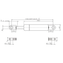 Dujinis statramstis L245mm 600N Stabilus CA084107