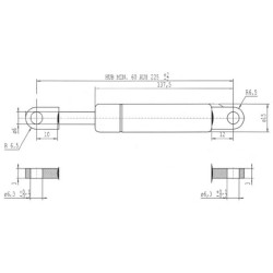 Dujinis statramstis L225mm 75N Stabilus CA105244