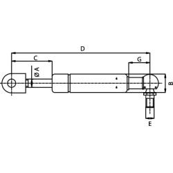 Dujinis statramstis L825mm 460N Stabilus CA037317
