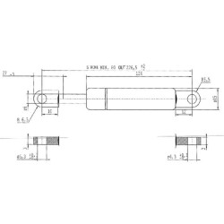 Dujinis statramstis L226.5mm 250N Stabilus CA082449