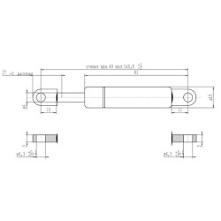 Dujinis statramstis L145.5mm 200N Stabilus CA192813