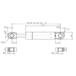 Dujinis statramstis L241.5mm 1300N Stabilus CA719250