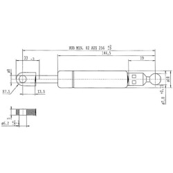 Dujinis statramstis L256mm 240N Stabilus CA595896