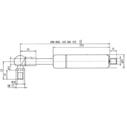 Dujinis statramstis L422mm 1900N Stabilus CA0267RJ