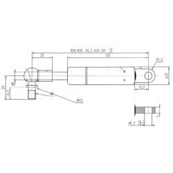 Dujinis statramstis L265mm 100N Stabilus CA903493