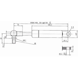 Dujinis statramstis L500mm 180N Stabilus CA381365