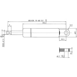 Dujinis statramstis L257mm 280N Stabilus CA052507