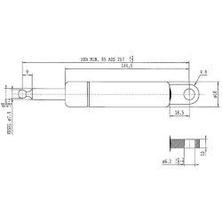 Dujinis statramstis L257mm 280N Stabilus CA052507
