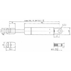 Dujinis statramstis L326.5mm 110N Stabilus CA641200