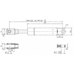 Dujinis statramstis L605mm 900N Stabilus CA656356