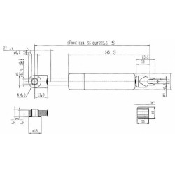Dujinis statramstis L223.5mm 120N Stabilus CA0220BY