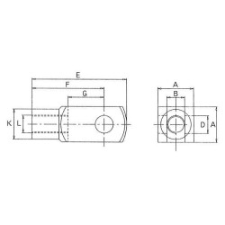 Clevis Female G20(20x1.5)x40 G2040FG